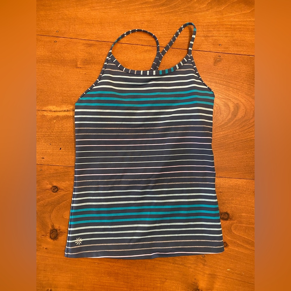ATHLETA GIRL | Striped Navy & Teal Tank Top